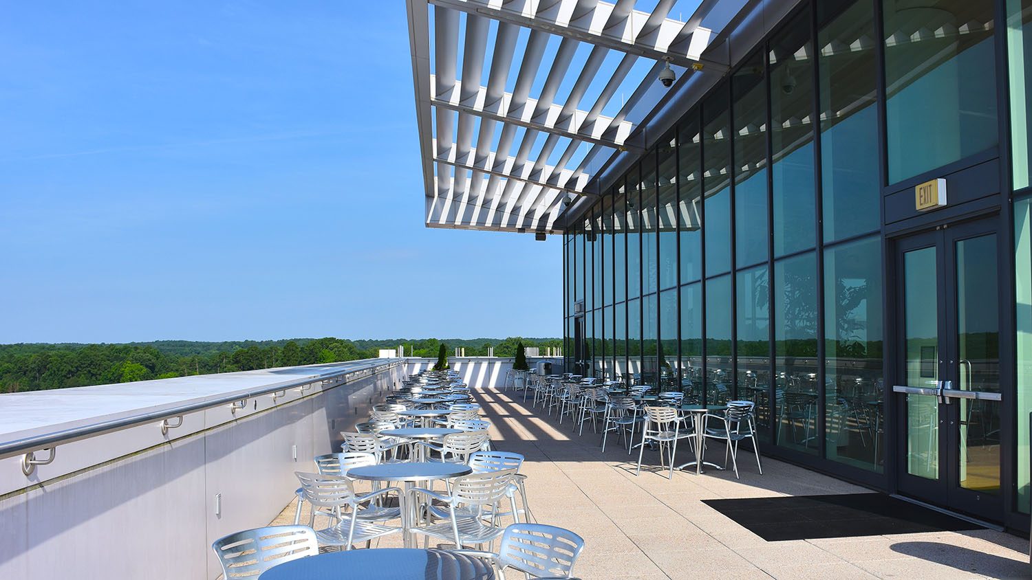 View of the empty terrace.