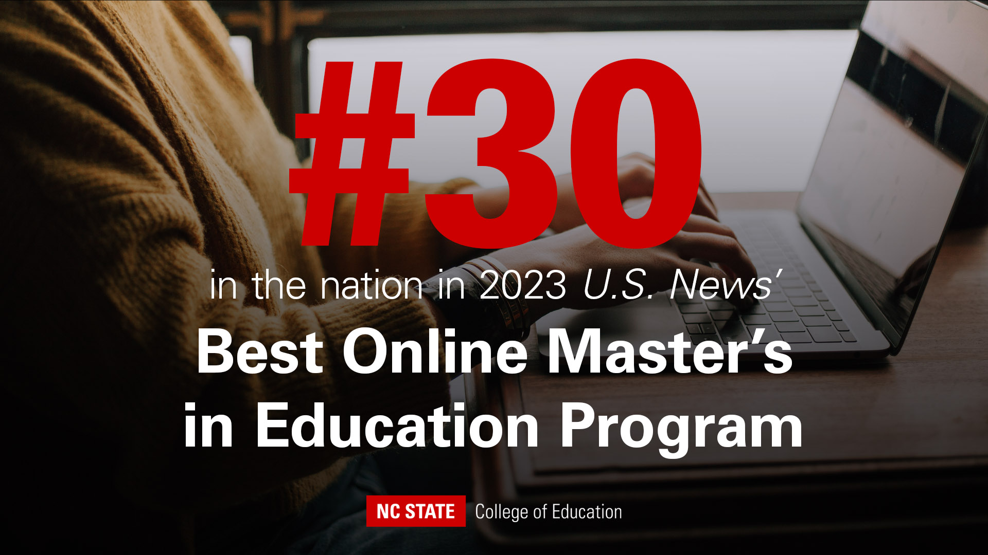 #30 in the nation in 2023 U.S. News' Best Online Master's in Education Program