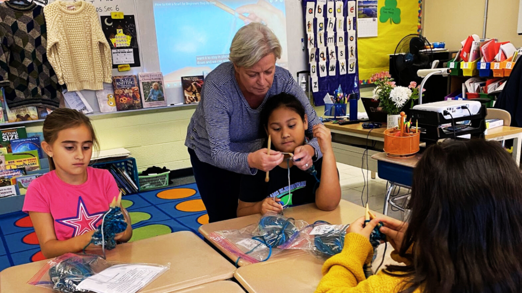 Liz Kennedy with her students